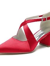 economico Damigella d&amp;#39;onore-eleganti tacchi a spillo in raso bianco da donna con punta affilata – design con cinturino incrociato per matrimoni, feste formali e occasioni speciali