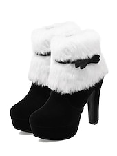 abordables sombrero de papá noel y accesorios-Botas Mujer Navidad Nochebuena Vintage Zapatos
