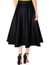 olcso Sima szoknyák-Női Szoknya Hosszú szoknya Elegáns Divat Alkalmi Midi Magas derék Szoknyák Egyszínű Fodrozott Vakáció Utca Fekete Ősz &amp; tél Bőrutánzat