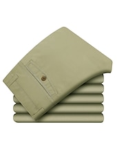 economico Chino-Per uomo Laurea Pantaloni Chinos Pantaloni chino Tasca Gamba Dritta Semplice Comodità Traspirante All&#039;aperto Quotidiano Uscire Moda Casual Cáqui Escuro Nero