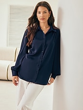 economico camicie, top e camicette-camicetta elegante in raso alla moda