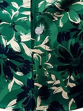 abordables Motif de plantes-Homme Floral Chemise Chemise boutonnée manche longue Décontractées Usage quotidien Sortie Automne hiver Col rabattu Imprimer Bouton bas Noir Vert