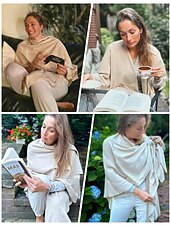 abordables Capas &amp; Capa-Retro Antiguo Medieval Capa Chales Poncho cruzado frontal Feria del Renacimiento Cosplay Vikingo Ranger Tiro al arco Color sólido Mujer Celta Vikingo Fantasía Casual Diario Adulto Chal Primavera