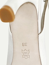 tanie Panna młoda-białe ślubne buty na obcasie typu slingback dla panny młodej – eleganckie buty ślubne ze spiczastym noskiem i klamrą z kryształkami