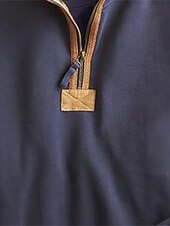 economico magliette di base-Per uomo Maglietta Maglietta con Zip a Quarti Camicia a Maniche Lunghe Manica Lunga Zip a un quarto Primavera &amp; Autunno Blocco di colori Vintage Designer Essenziale Tasca Vacanza Streetwear Uscire