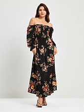 baratos Vestidos Florais-vestido de férias de primavera com padrão floral