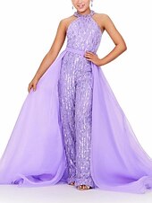 economico Abiti da damigella-Abito a due pezzi lungo a strascico per la damigella d&#039;onore compleanno delle ragazze abito prom carino in organza con piume  pelliccia per una vestibilità da 3 a 16 anni