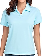 economico T-shirt semplice-Polo maglietta Per donna Nero Bianco Rosa Tinta unica Di base Giornaliero Giornaliero Colletto Standard S