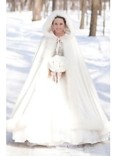 billige Kapper &amp; Kappene-Retro / vintage Kostymer i middelalderstil Renessanse Kappe hette kappe Sjale Viking Brude Elven Helfarge Kostyme Dame Keltisk Viking fantasi Bryllup Fest / aften Voksne Sjal Vår Høst Vinter