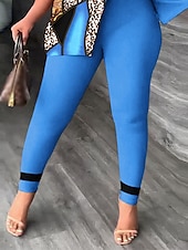 abordables Ensembles deux pièces-Femme Mode Chemise Ensembles de pantalons Pantalon Manche Courte Une Epaule Léopard Imprimer Casual Quotidien Jaune Rouge Bleu Printemps été Standard
