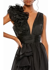 preiswerte lila-Strandhochzeit A-Linie Weihnachtskleid Abendkleid Promi-Stil Kleid Rot Grün Kleid Formeller Hochzeitsgast bodenlang ärmellos V-Ausschnitt Chiffon mit Schlitz reine Farbe Kleid Maskerade Kleid 2025