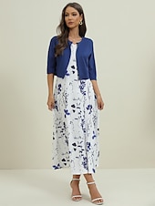 preiswerte Blumenkleid-Damen Midi Kleid Zweiteiliges Kleid Set Freizeitkleid Druck Kleid Alltag Urlaub Mode Elegant Taschenprint Rundhals Halbärmel Floral Regular Fit Schwarz Marineblau Grün Sommer Frühling S M L XL XXL