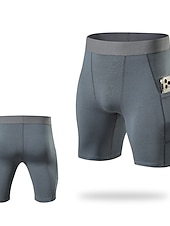 お買い得  メンズアクティブショーツ-男性用 アスレチックショーツ コンプレッション・ショーツ ランニングショーツ ジムショーツ お出かけ 週末 高通気性 速乾性 高弾性 弾性ウエスト 電話ポケット付き 平織り ショート 体操服 アクティブウェア ワインレッド ブラック