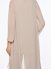 voordelige Broekpakken van mama-Strand Bruiloft Jumpsuit  Pantsuit Moeder van de Bruid Elegante Plus Size Bateau Hals Vloer Lengte Chiffon Mouwloos Wrap Inbegrepen met Effen Kleur om indruk te maken 2025 gratis maat op maat