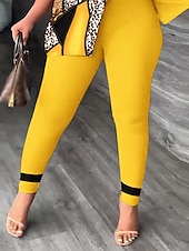 abordables Ensembles deux pièces-Femme Mode Chemise Ensembles de pantalons Pantalon Manche Courte Une Epaule Léopard Imprimer Casual Quotidien Jaune Rouge Bleu Printemps été Standard