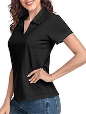 economico T-shirt semplice-Polo maglietta Per donna Nero Bianco Rosa Tinta unica Di base Giornaliero Giornaliero Colletto Standard S
