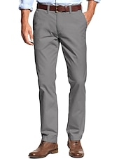 preiswerte Chinos-Herren Abschlußfeier Hose Chinos Chinohose Tasche Einfach Komfort Atmungsaktiv Outdoor Täglich Ausgehen Mode Lässig Schwarz Khaki