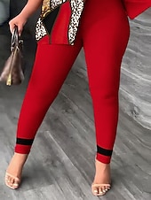 abordables Ensembles deux pièces-Femme Mode Chemise Ensembles de pantalons Pantalon Manche Courte Une Epaule Léopard Imprimer Casual Quotidien Jaune Rouge Bleu Printemps été Standard
