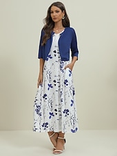 preiswerte Blumenkleid-Damen Midi Kleid Zweiteiliges Kleid Set Freizeitkleid Druck Kleid Alltag Urlaub Mode Elegant Taschenprint Rundhals Halbärmel Floral Regular Fit Schwarz Marineblau Grün Sommer Frühling S M L XL XXL