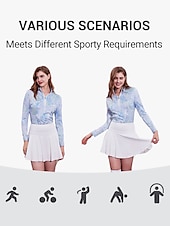 preiswerte Polos und Quarterzips-Damen poloshirt Meerblau Weiß Rosa Langarm Sonnenschutz Shirt Paisley-Muster Herbst Winter Damen-Golfkleidung, Kleidung, Outfits, Kleidung