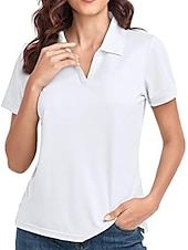 economico T-shirt semplice-Polo maglietta Per donna Nero Bianco Rosa Tinta unica Di base Giornaliero Giornaliero Colletto Standard S