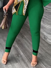 abordables Ensembles deux pièces-Femme Mode Chemise Ensembles de pantalons Pantalon Manche Courte Une Epaule Léopard Imprimer Casual Quotidien Jaune Rouge Bleu Printemps été Standard