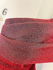 economico GIALLO-Abito da sera A-Line abito scintillante abito formale autunno strascico senza maniche off shoulder paillettes con spacco abito da mascherata 2025