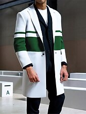 billiga lättviktsrock för män-Herr Rand Vinterkappa Rock Kappa Håller värmen Andningsfunktion Bekväm Mode Streetwear Affär Arbete Klä till Jobbet Utekväll Ficka Mönster Höst vinter Nedvikt Långärmad Vit Rubinrött Blå