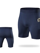 お買い得  メンズアクティブショーツ-男性用 アスレチックショーツ コンプレッション・ショーツ ランニングショーツ ジムショーツ お出かけ 週末 高通気性 速乾性 高弾性 弾性ウエスト 電話ポケット付き 平織り ショート 体操服 アクティブウェア ワインレッド ブラック
