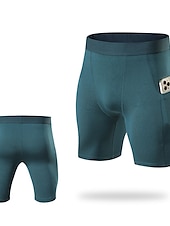 お買い得  メンズアクティブショーツ-男性用 アスレチックショーツ コンプレッション・ショーツ ランニングショーツ ジムショーツ お出かけ 週末 高通気性 速乾性 高弾性 弾性ウエスト 電話ポケット付き 平織り ショート 体操服 アクティブウェア ワインレッド ブラック