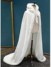 billige Kapper &amp; Kappene-Retro / vintage Kostymer i middelalderstil Renessanse Kappe hette kappe Sjale Viking Brude Elven Helfarge Kostyme Dame Keltisk Viking fantasi Bryllup Fest / aften Voksne Sjal Vår Høst Vinter