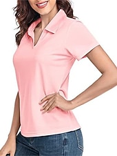 economico T-shirt semplice-Polo maglietta Per donna Nero Bianco Rosa Tinta unica Di base Giornaliero Giornaliero Colletto Standard S