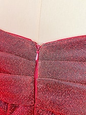 economico GIALLO-Abito da sera A-Line abito scintillante abito formale autunno strascico senza maniche off shoulder paillettes con spacco abito da mascherata 2025