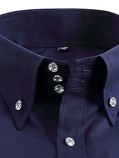  Per uomo Camicia Camicia con colletto a punta di lancia Camicie Camicia abbottonata Liscio Matrimonio Feste Nero Bianco Rosso Blu marino Manica lunga Bavero Primavera & Autunno Abbigliamento Bottone