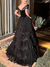 baratos Vestidos Baile Formatura-Vestidos de Formatura A-Line Vestido Elegante Formal Formatura Comprimento do Chão Manga Curta Coração Renda com Franzido 2025