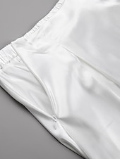 billige Chiffon skjørt-Dame الالتفاف Huske Langt skjørt Elegant Mote Maksi Høy Midje Skjørt Ensfarget Gate Daglig Svart Hvit Kakifarget Sommer Sateng