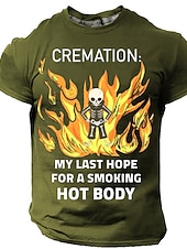  メンズ面白いグラフィックTシャツ：火葬、私の最後の希望、スモーキングホットボディの言葉遊び短袖Tシャツ