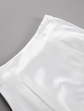billige Chiffon skjørt-Dame الالتفاف Huske Langt skjørt Elegant Mote Maksi Høy Midje Skjørt Ensfarget Gate Daglig Svart Hvit Kakifarget Sommer Sateng