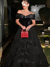 baratos Vestidos Baile Formatura-Vestidos de Formatura A-Line Vestido Elegante Formal Formatura Comprimento do Chão Manga Curta Coração Renda com Franzido 2025