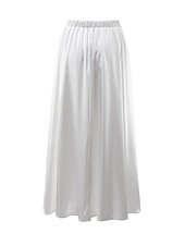 billige Chiffon skjørt-Dame الالتفاف Huske Langt skjørt Elegant Mote Maksi Høy Midje Skjørt Ensfarget Gate Daglig Svart Hvit Kakifarget Sommer Sateng