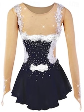 preiswerte Eiskunstlaufkleider-Eiskunstlaufkleid Damen Mädchen Eislaufen Kleider Austattungen Hellgelb Yan-pink  Violett Blume Gitter Spandex Spitze Hochelastisch Ausbildung Wettbewerb Eiskunstlaufkleidung Blume Dummes Licht