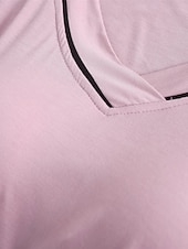 cheap Women&#039;s Sleepwear-Women&#039;s Pajamas Sets Pure Color Fashion Simple Comfort Home Daily Bed Modal Breathable V Wire Short Sleeve T shirt Tee Pant Chest pads Summer Home Outfits