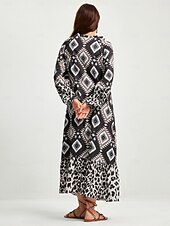 Χαμηλού Κόστους print casual φόρεμα-boho αφηρημένο μάξι φόρεμα με animal print