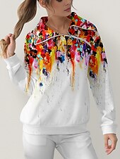 tanie Bluza i odzież wierzchnia-Damskie Bluza z kapturem Fiołkowy Pomarańczowy Długi rękaw Keep Warm Top Jesień Zima Damskie stroje golfowe Odzież Stroje Noś odzież