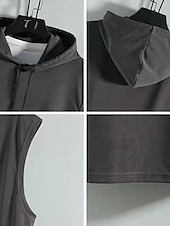 preiswerte Fitness Tank-Tops-Herren Tank Top Weste Unterhemd Ärmelloses Shirt Ärmellos Mit Kapuze Sommer Einfach Mode Designer Basic Urlaub Straße Ausgehen Schwarz Weiß Blau Top T-Shirt für Herren