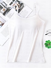 cheap Women&#039;s Sleep Tops &amp; Bottoms-Women&#039;s Pajamas Top Pure Color Simple Comfort Daily Rayon Breathable Straps Sleeveless Strap Top Backless Chest pads Summer Spring Home Outfits