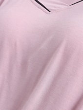 cheap Women&#039;s Sleepwear-Women&#039;s Pajamas Sets Pure Color Fashion Simple Comfort Home Daily Bed Modal Breathable V Wire Short Sleeve T shirt Tee Pant Chest pads Summer Home Outfits