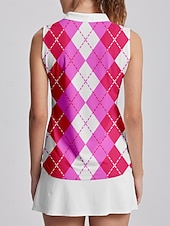 billiga Kvinnors golfkläder-Dam Vandringspolotröja golfkläder Rosa Grön Ärmlös Solskydd Lättvikt T-tröja Överdelar Golfkläder för damer Kläder Outfits Bär kläder