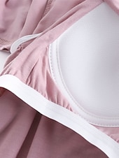 cheap Women&#039;s Sleepwear-Women&#039;s Pajamas Sets Pure Color Fashion Simple Comfort Home Daily Bed Modal Breathable V Wire Short Sleeve T shirt Tee Pant Chest pads Summer Home Outfits