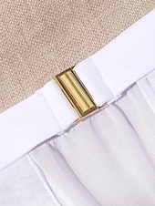 お買い得  ビキニボトムス-女性用カバーアップ水着 スカート付きストレッチボクサーショーツスカートハイウエストバケーションビーチウェアソリッドカラーノースリーブ水着